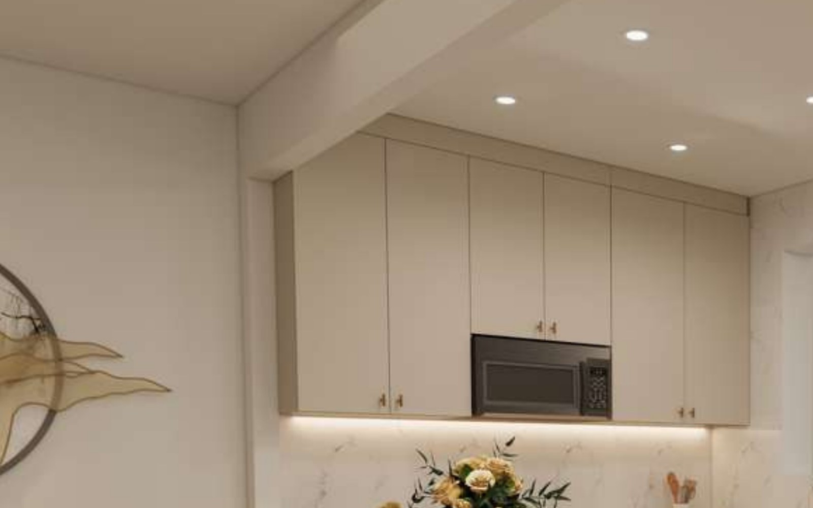 Privacy-safe kitchen interior rendering